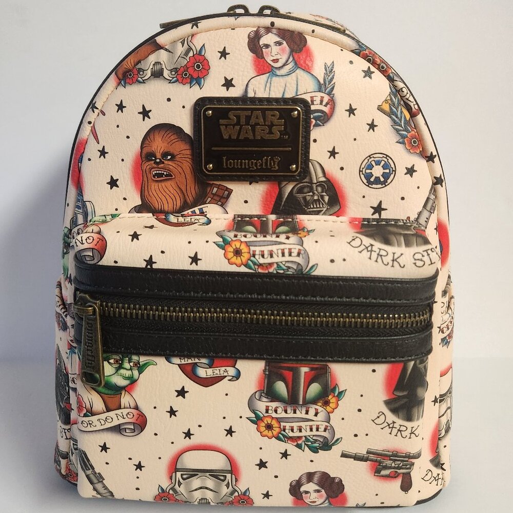 Loungefly Star Wars Tattoo Mini Backpack Characters All Over Pattern Bag